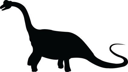PNG black silhouette cute dinosaur. Silhouette cartoon animal design on transparent background. PNG file format Suitable for graphics websites and who require a silhouette transparent background(PNG).