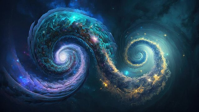 Spiral Galaxy with Stars Background Shining Nebula Deep Space with Galaxy Stardust, Looped 