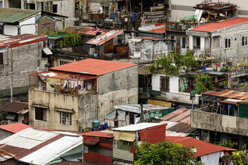 Poverty within the city of Manila, Metro Manila, Philippines - obrazy, fototapety, plakaty