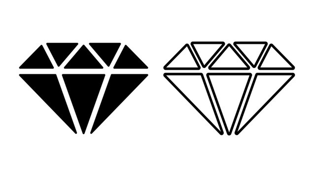 Icon Diamond. Illustration of a gemstone.