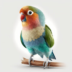 Lovebird Isolated white