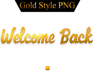 Welcome Back Text in Gold Typography Transparent PNG 