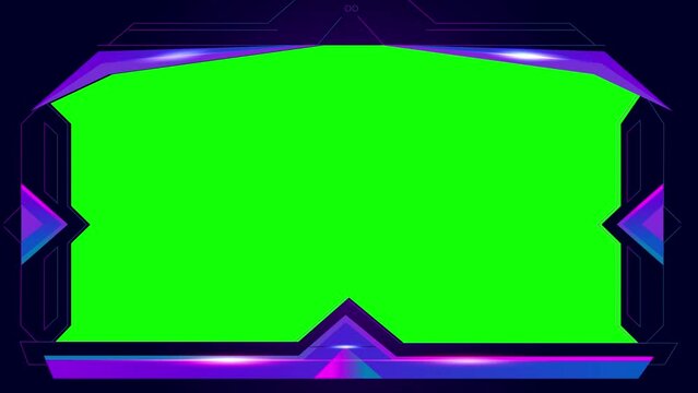 modern neon animation streaming media effect with green screen
