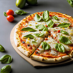 Pizza margarita stock image | Generative AI