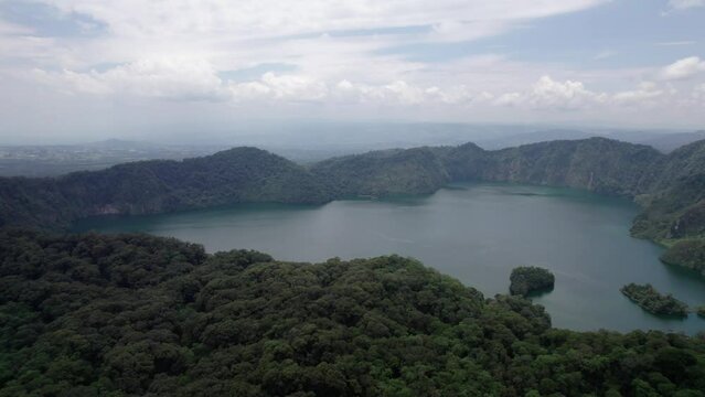 Aerial view to Lake Ngozi (Ngosi), Tanzania. Large crater in Africa.