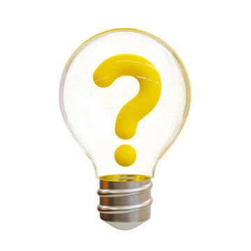 3d minimal Lightbulb with a question mark. problem-solving concept. Figure out the question. Finding an answer. Searching for an answer. 3d illustration.