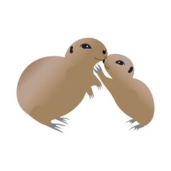 capibara mother and baby illustration