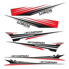 Side car body vector stripes decal. Vehicle vector Decal Stripes for the both parts
