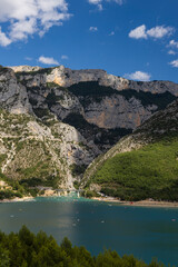Fototapeta na wymiar Lake of Sainte-Croix in Var department, Provence, France