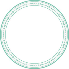 Vintage round frame botanic garden retro abstract pattern border