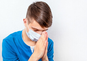 Young Man is praying