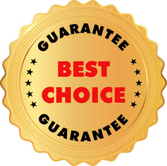 Gold luxury labels seal and quality product. Red, gold and black color.