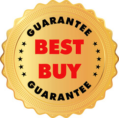 Gold luxury labels seal and quality product. Red, gold and black color.