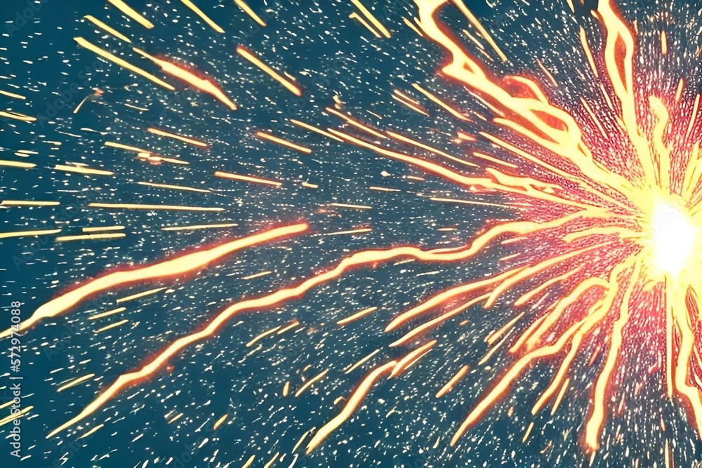 Poster explosion simulation with sparks, flashes and fire.