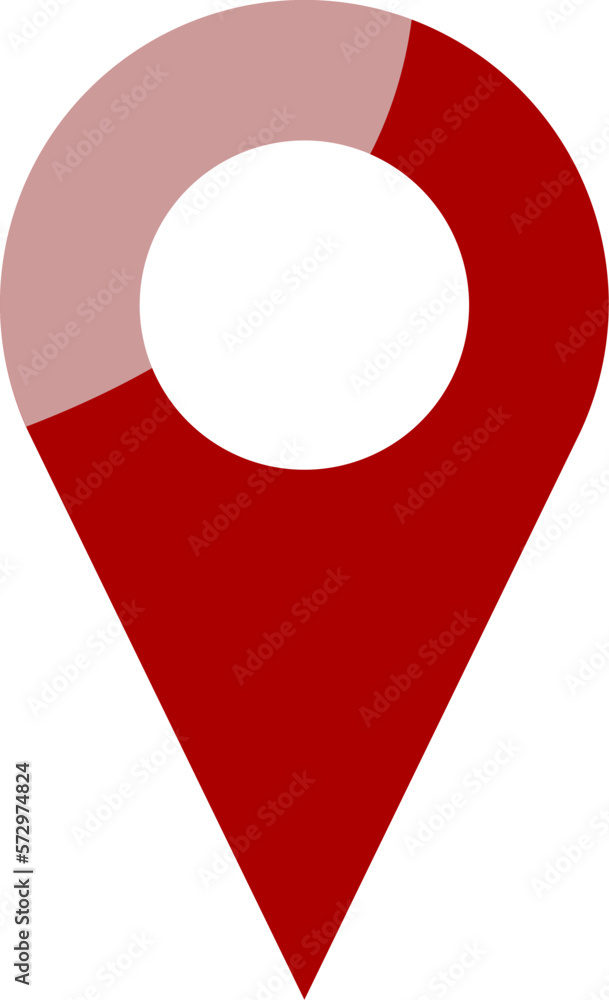 Poster shiny red location pointer pin or you are here marker hotspot symbol sign icon. vector image.