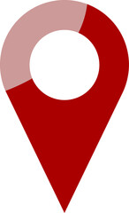 Shiny Red Location Pointer Pin or You Are Here Marker Hotspot Symbol Sign Icon. Vector Image.	
