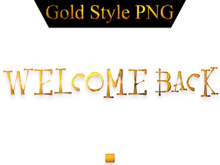 Welcome Back Text in Gold Typography Transparent PNG Text