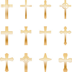 Set of Gold Crosses