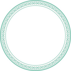Vintage round frame botanic garden retro abstract pattern border