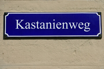 Emailleschild Kastanienweg