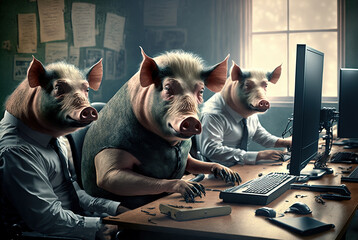 corporate pigs cartoon