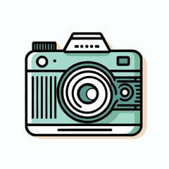Minimalistic and iconic camera icon created with Generative AI technology