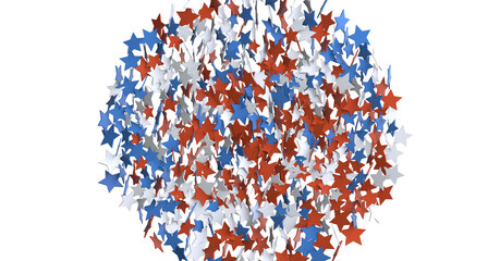 stars confetti on american independence day party