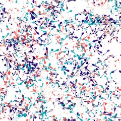 Ink or paint splashes on the white background. Purple, red, blue and light beige colors. Seamless pattern.