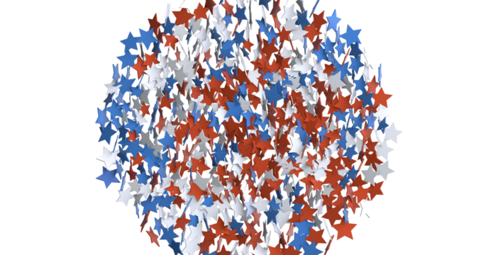 stars confetti on american independence day party