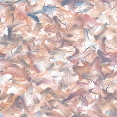 Big and small chaotic oil bruch strokes. Beige, violet, blue, orange and red colors. Seamless artistic background.