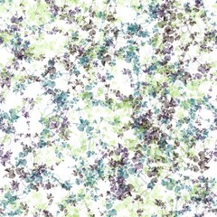 Blue, green, brown and purple leaves on the white background. Seamless pattern.