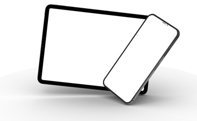 Fototapeta na wymiar tablet pc - Modern black tablet computer isolated on white background.