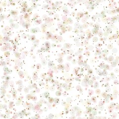 Random pale multicolored circles with different sizes. Pastel colors on the white background. Seamless pattern