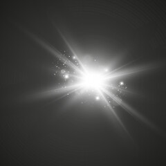 Vector transparent sunlight special lens flare light effect. Bright beautiful star. Light from the rays.	