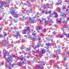 Purple, blue and red flowers with liquid texture. Seamless abstract background.