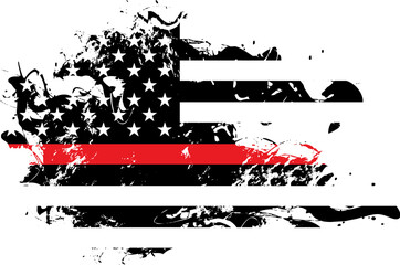 Abstract Firefighter Support Flag Illustration
