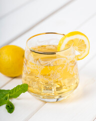 Concept with colored glass goblets