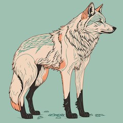 Obraz premium wild wolf canid mammal animal created with Generative AI technology