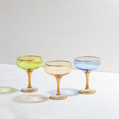 Concept with colored glass goblets