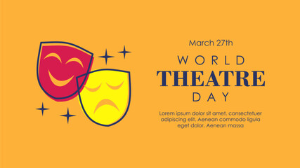 world theatre day banner template - obrazy, fototapety, plakaty