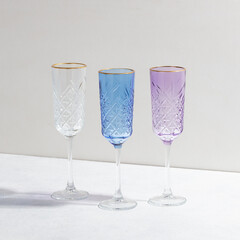 Concept with colored glass goblets