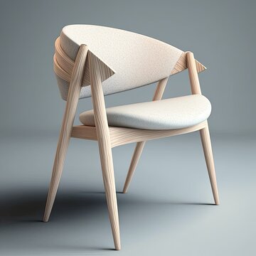 Isolated modern chair on white background. Generative AI.