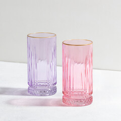 Concept with colored glass goblets