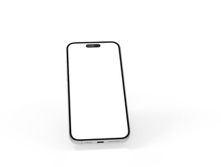 Modern glass smartphone hanging over the table
