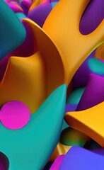 Abstract 3d shapes background illustration.