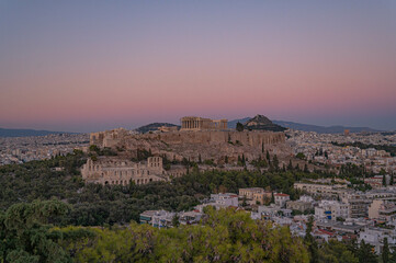 Fototapeta na wymiar Spectacular Sunset View of the Acropolis