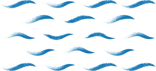 Wave pattern. Hand drawn water sea  vector background. Wavy grunge brush stroke.
