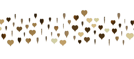 Falling red and pink hearts isolated on transparent background. Valentine’s day design.