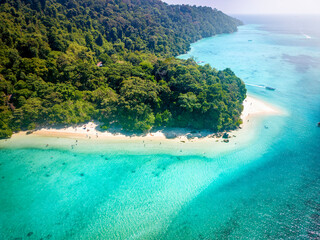 The beautiful beaches at the remote Surin islands with turquoise sea and fine sand beaches, Adaman Sea, Thailand © moofushi