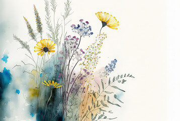 wild flowers watercolor